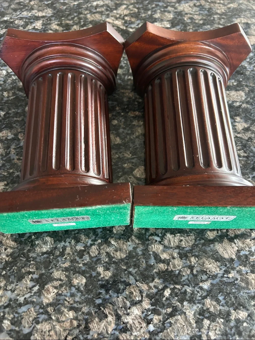 SELAMAT DESIGNS COLUMB BOOKENDS MAHOGANY